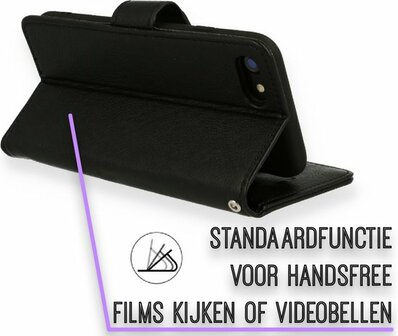 iPhone SE 2022 &amp;amp; SE 2020 Zwart - HQ Book Case