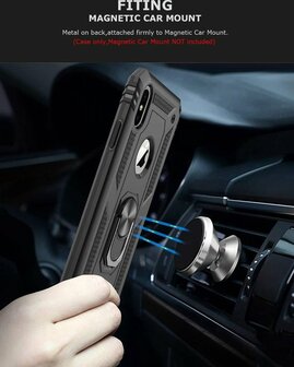 iPhone X &amp;amp; XS - Armor met Kickstand Ring - Zwart
