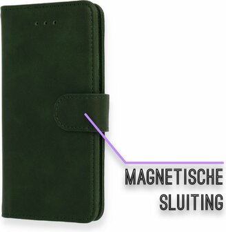 iPhone SE 2022-2020 - HQ Book Case &amp;amp; Glas - Groen