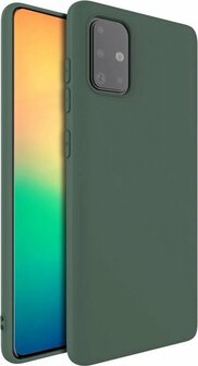 Samsung A51 - Siliconen Back Cover - Donker Groen