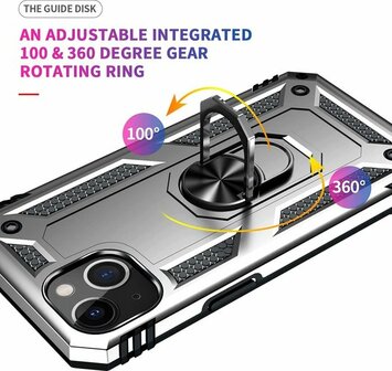 iPhone 13 Mini Grijs - Armor met Kickstand Ring