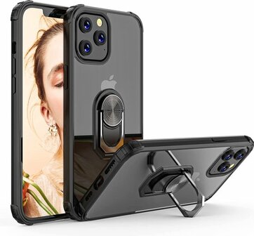 iPhone 14 Pro Transparant - Armor met Kickstand Ring