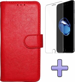 iPhone SE 2022-2020 - HQ Book Case &amp;amp; Glas - Rood