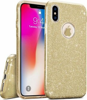 iPhone XS Max - Glitter Back Cover - Goud
