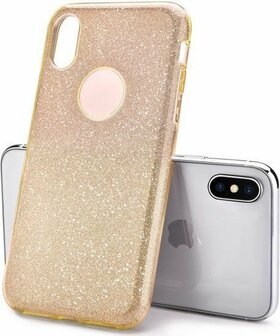 iPhone XS Max - Glitter Back Cover - Goud