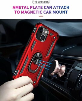iPhone 13 Mini Rood - Armor met Kickstand Ring