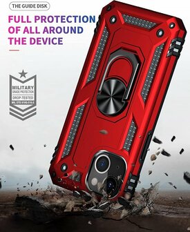 iPhone 13 Mini Rood - Armor met Kickstand Ring