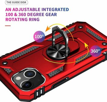 iPhone 13 Mini Rood - Armor met Kickstand Ring