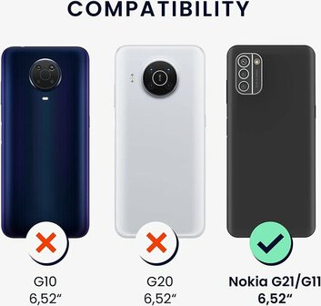 Nokia G11 &amp;amp; G21 - Back Cover &amp;amp; 2x Glas - Zwart