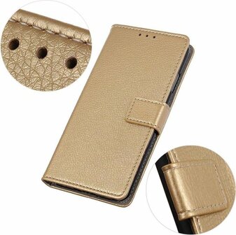 iPhone SE 2022-2020 - HQ Book Case &amp;amp; Glas - Goud