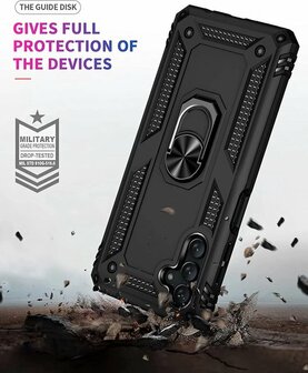 Samsung A04S Zwart - Armor met Kickstand Ring