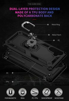 Samsung A04S Zwart - Armor met Kickstand Ring