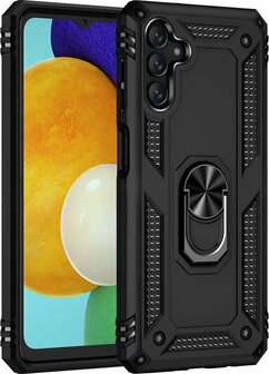Samsung A04S Zwart - Armor met Kickstand Ring