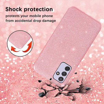 Samsung A35 - Glitter Back Cover - Roze