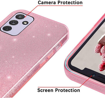Samsung A35 - Glitter Back Cover - Roze