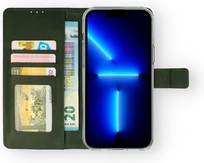 iPhone 11 - Book Case &amp;amp; Glas - Groen