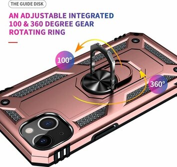 iPhone 13 Mini Rosegoud - Armor met Kickstand Ring