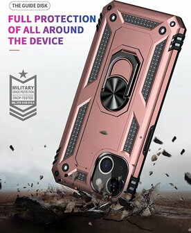 iPhone 13 Mini Rosegoud - Armor met Kickstand Ring