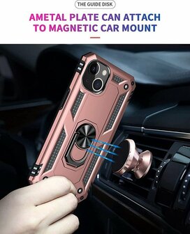 iPhone 13 Mini Rosegoud - Armor met Kickstand Ring