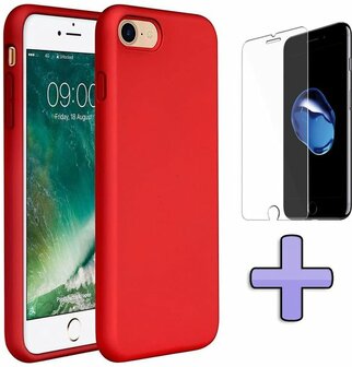 iPhone SE 2022-2020 - Back Cover &amp;amp; Glas - Rood