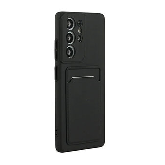 Samsung Galaxy S25 Ultra - Zwart - Siliconen Back Cover met Kaarthouder