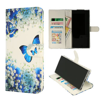 Samsung M23 met Blauwe Vlinder Print  - Book Case