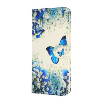 Samsung M23 met Blauwe Vlinder Print  - Book Case