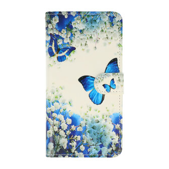 Samsung M23 met Blauwe Vlinder Print  - Book Case
