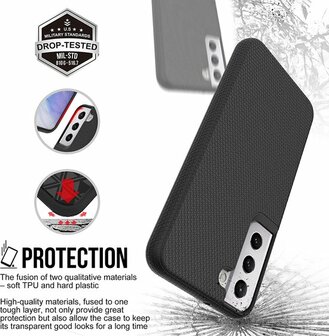 Samsung S22 Zwart - Anti Slip Matte Armor