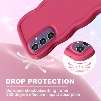 Samsung A16 - Wave Back Cover - Donker Roze