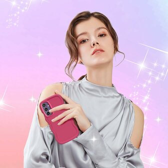 Samsung A16 - Wave Back Cover - Donker Roze