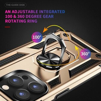 iPhone 14 Pro Goud - Armor met Kickstand Ring