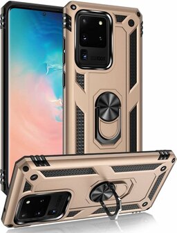 Samsung S20 Ultra - Armor met Kickstand Ring - Goud