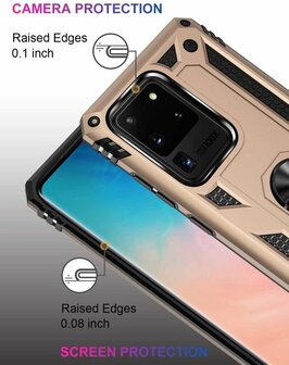 Samsung S20 Ultra - Armor met Kickstand Ring - Goud