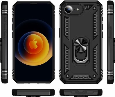 iPhone 16e - Zwart - Kickstand Amor Back Cover