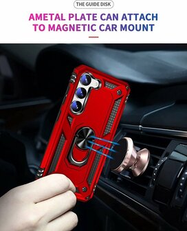 Samsung S23 Plus Rood - Armor met Kickstand Ring