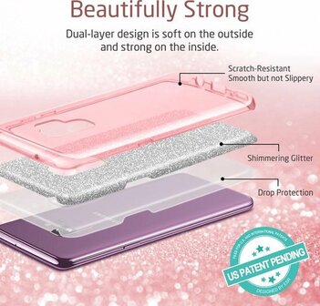 Samsung S9 Plus - Glitter Back Cover - Roze