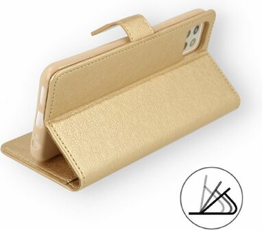iPhone 13 Pro Max - Book Case &amp;amp; Glas - Goud