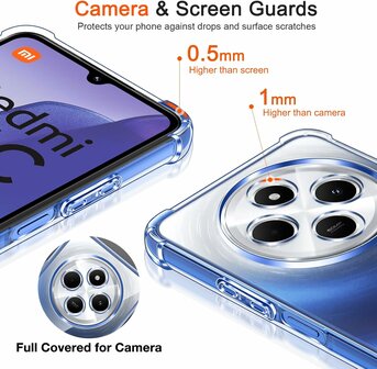 Redmi 14c - Anti Shock &amp;amp; 2x Glas - Transparant