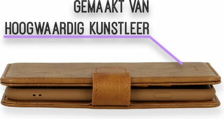 iPhone SE 2022-2020 - HQ Book Case &amp;amp; Glas - Bruin