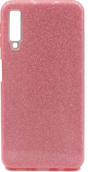 Samsung A7 2018 - Siliconen - Glitter Back Cover - Roze