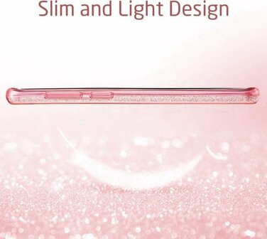 Samsung A7 2018 - Siliconen - Glitter Back Cover - Roze