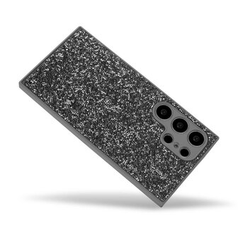 Samsung S25 Ultra - Zilver - Diamant Glitter &amp;amp; 2x Glas