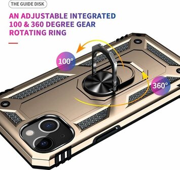 iPhone 13 Goud - Armor met Kickstand Ring