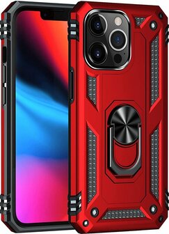 iPhone 13 Pro Rood - Armor met Kickstand Ring