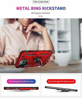iPhone 13 Pro Rood - Armor met Kickstand Ring