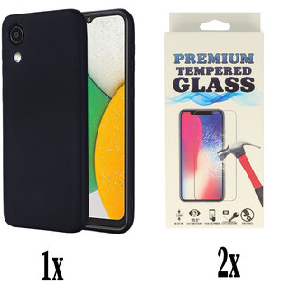 A03 Core - Back Cover &amp;amp; 2x Glas - Zwart