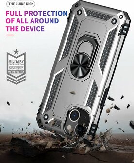 iPhone 14 Grijs - Armor met Kickstand Ring