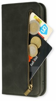 iPhone 14 Charcoal Gray - HQ Book Case met Rits
