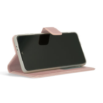 iPhone 15 Plus - Book Case &amp;amp; Glas - Baby Roze